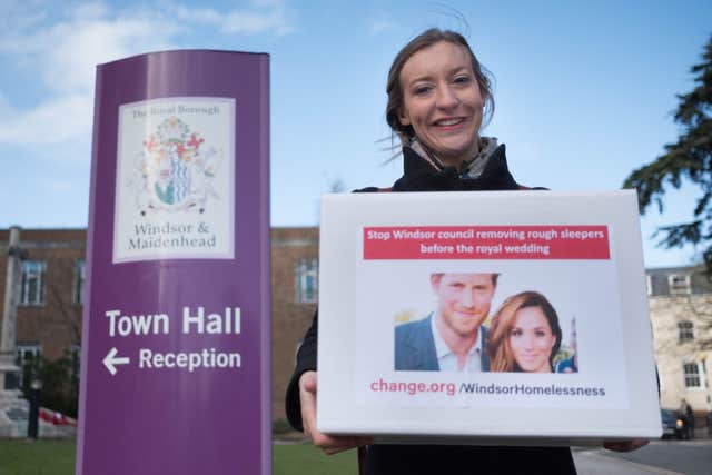 Holly Fishwick delivering the petition to Windsor and Maidenhead Council (Stefan Rousseau/PA)