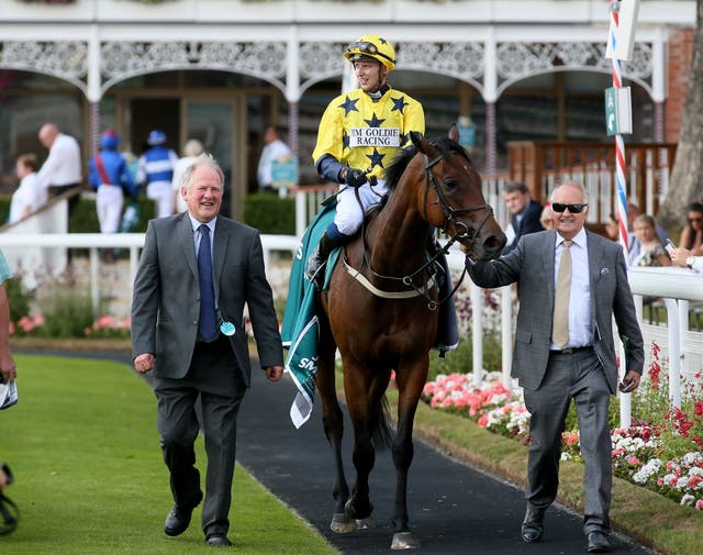 Jim Goldie (left) all smiles after Euchen Glen's big win
