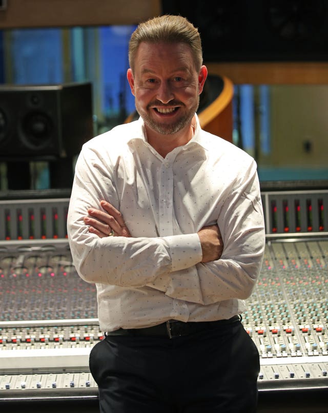 Robert Willis, the eldest son of Cilla Black, at Studio Three of Abbey Road Studios, London