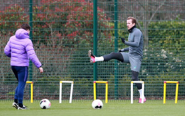 Harry Kane was back out on the grass