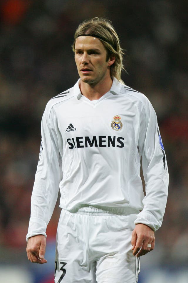 Real Madrid’s David Beckham during the match against Arsenal during the UEFA Champions League match at the Santiago Bernabeu, Madrid, Spain, Tuesday February 21, 2006