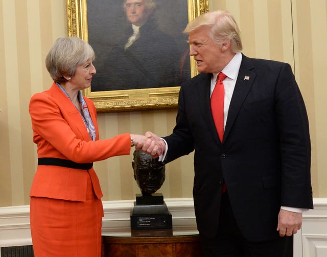 Theresa May meeting Donald Trump