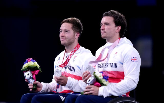 Gordon Reid (right) and Alfie Hewett pose with their silver medals