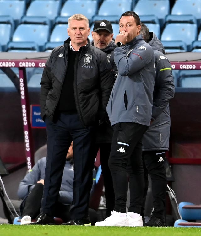 John Terry, right, has been working as number two to Dean Smith, left, at Aston Villa