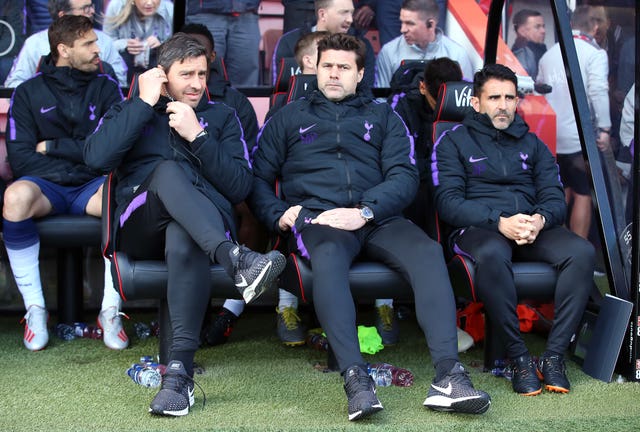 Tottenham manager Mauricio Pochettino (centre) had plenty to consider