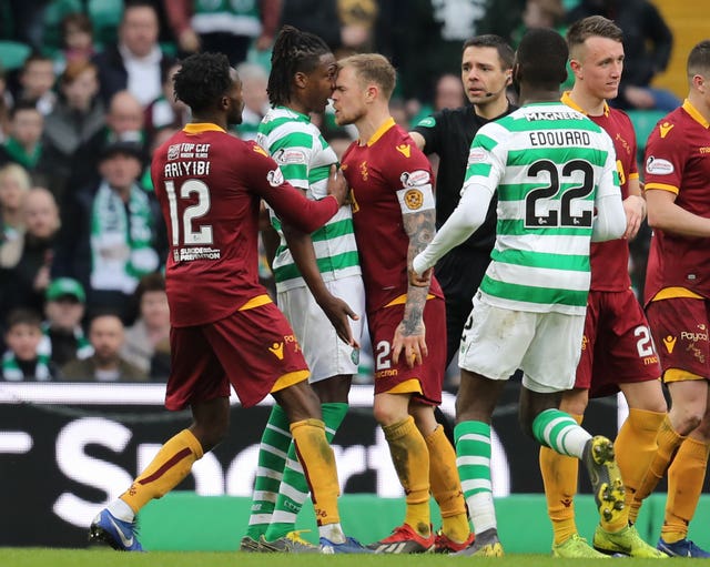Motherwell's goal led to a melee between players from both sides
