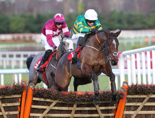 Espoir D’Allen (right) on his way to success at Leopardstown last season