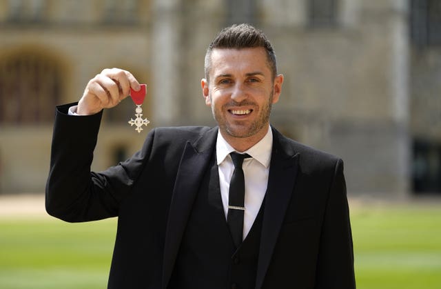 Mark Selby after being made an MBE
