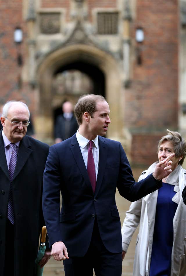 The Duke of Cambridge with then vice-chancellor Sir Leszek Borysiewicz