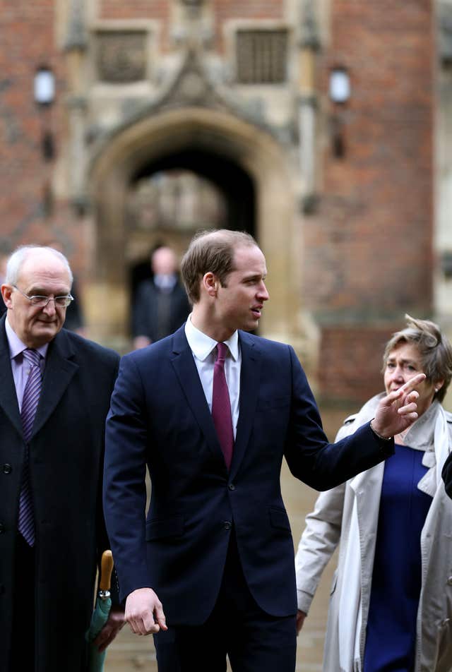 The Duke of Cambridge with then vice-chancellor Sir Leszek Borysiewicz 