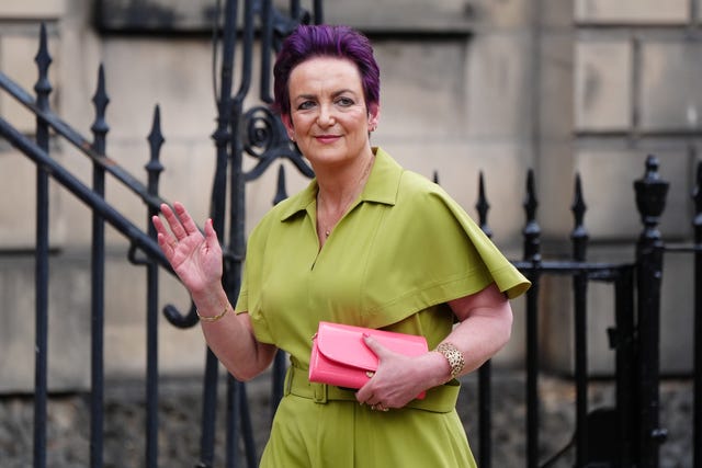 Angela Constance arrives at Bute House, Edinburgh, ahead of members of the new Scottish Cabinet being announced