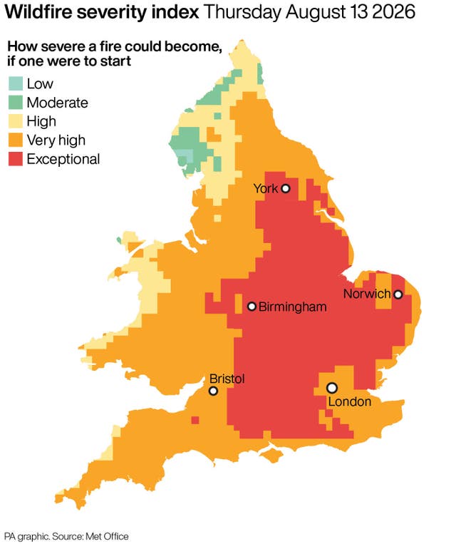 Wildfire risk map