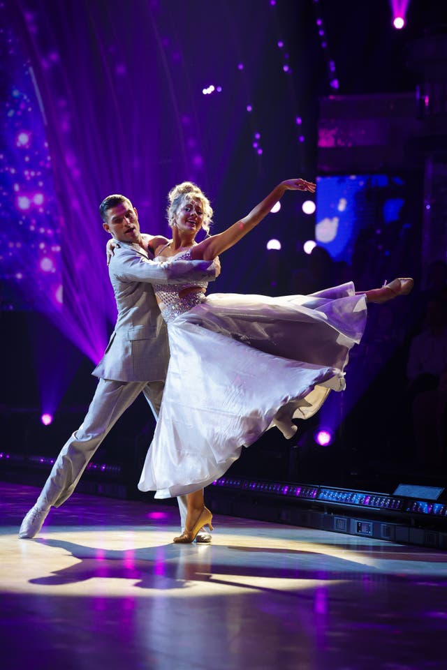 Tasha Ghouri and Aljaz Skorjanec dancing on the Strictly ballroom