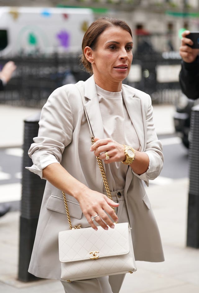Coleen Rooney arrives at the Royal Courts Of Justice