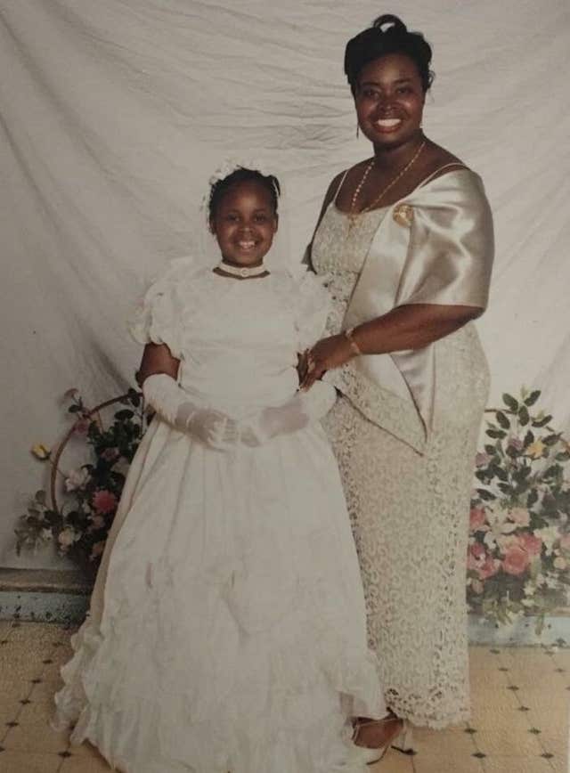 Mary Mendy and her daughter Khadija Saye at Khadija's holy communion. (Metropolitan Police/PA)
