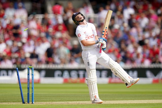 Ollie Pope reacts after losing his wicket to Kagiso Rabada