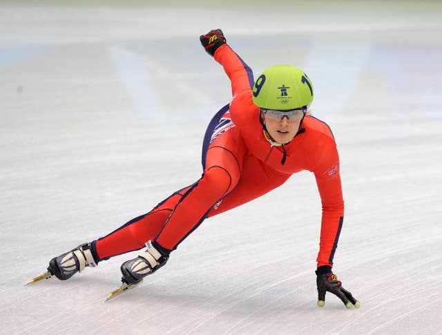 Sarah Lindsay competing for Team GB at the 2010 Winter Games