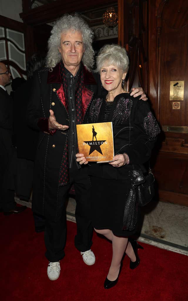 Brian May and Anita Dobson (Jonathan Brady/PA)