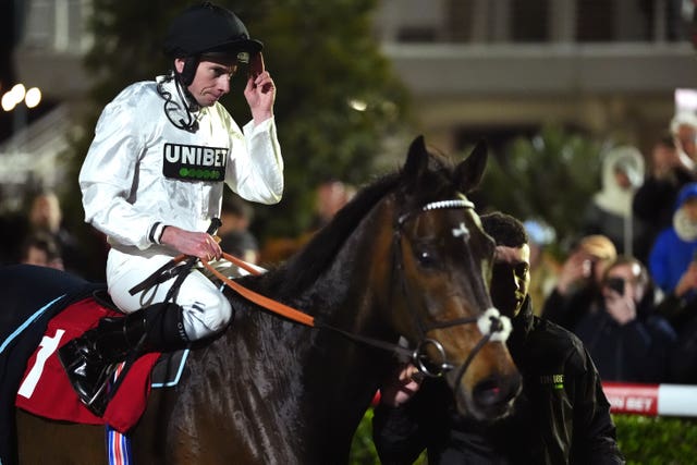 Constitution Hill and Ryan Moore after winning at Kempton in March