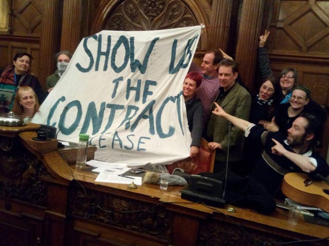 Protests at Sheffield City Council (STAG/PA)
