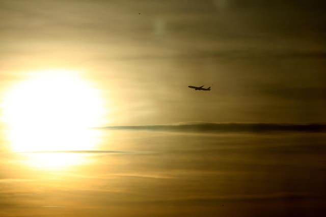 Plane takes off