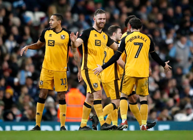 Tom Pope drew Port Vale level at the Etihad 