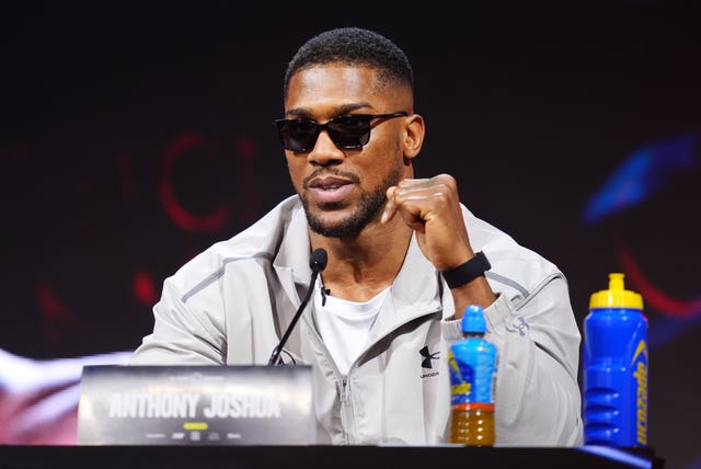 Anthony Joshua at a press conference