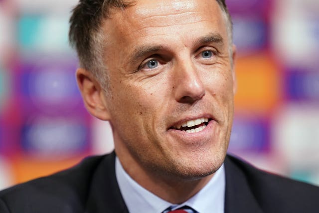Phil Neville stepped down as England boss on Monday and took charge at Inter Miami (John Walton/PA).