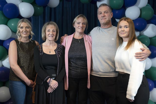 Sandie Peggie with her family