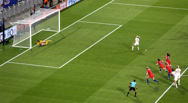 Houghton's 84th-minute penalty was saved against the United States