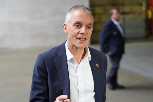Tim Davie outside BBC Broadcasting House in London