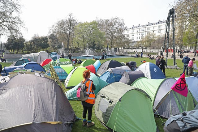 These protesters set up camp near Marble Arch (