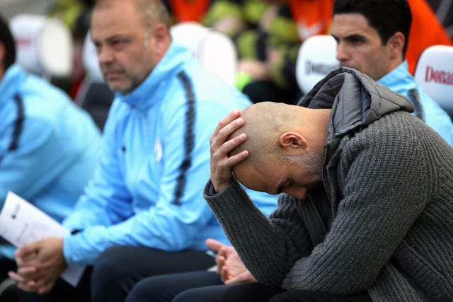 The pressure appeared to be getting to Manchester City manager Pep Guardiola