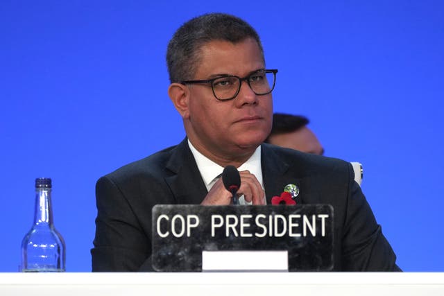 Alok Sharma during the Cop26 opening ceremony in Glasgow