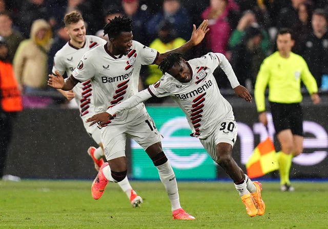 Jeremie Frimpong (right) hit the equaliser 