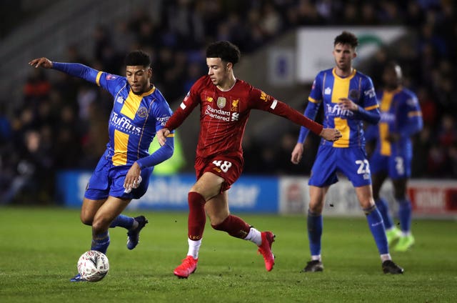 Shrewsbury will come up against Liverpool's youngsters
