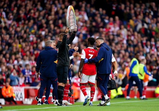 Arsenal boss Mikel Arteta plays down Bukayo Saka injury fears