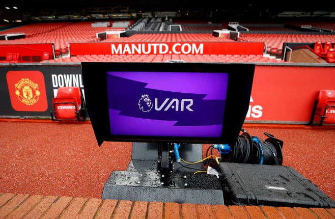 VAR pitchside monitors have now become a key part of Premier League football