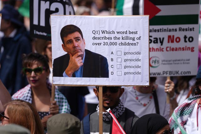 People taking part in the National March for Palestine in central London