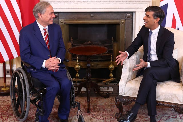 Rishi Sunak and Greg Abbott