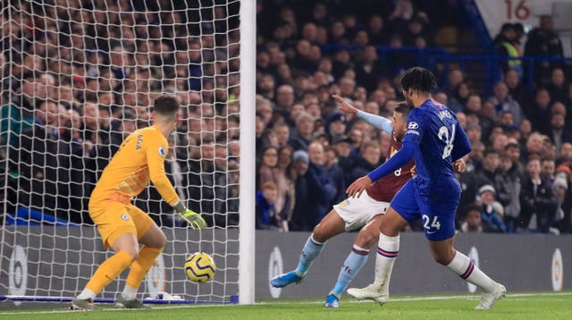 Trezeguet scored an equaliser for Villa as the ball went in off his leg