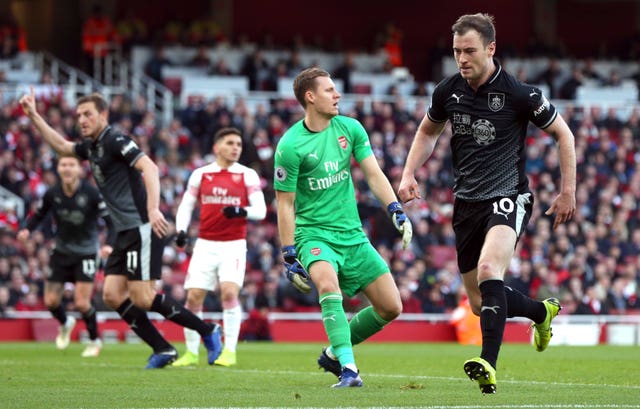 Ashley Barnes (right) had given Burnley a chance to stage an unlikely comeback at Arsenal.