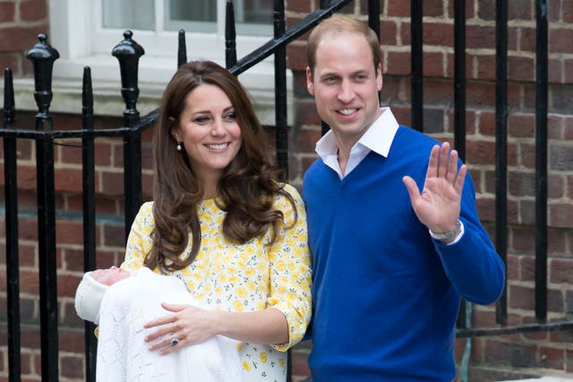 The Duke and Duchess of Cambridge with newborn Princess Charlotte (Daniel Leal Olivas/PA)