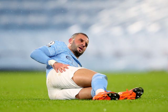 Kyle Walker will also be unavailable for Manchester City at Cheltenham (Clive Brunskill/PA)