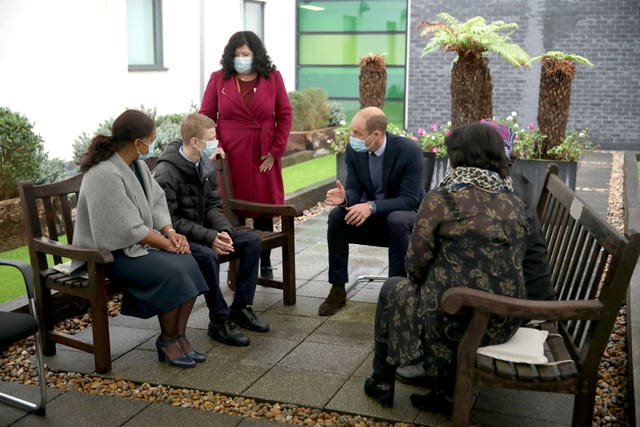 William chatted to staff and patients