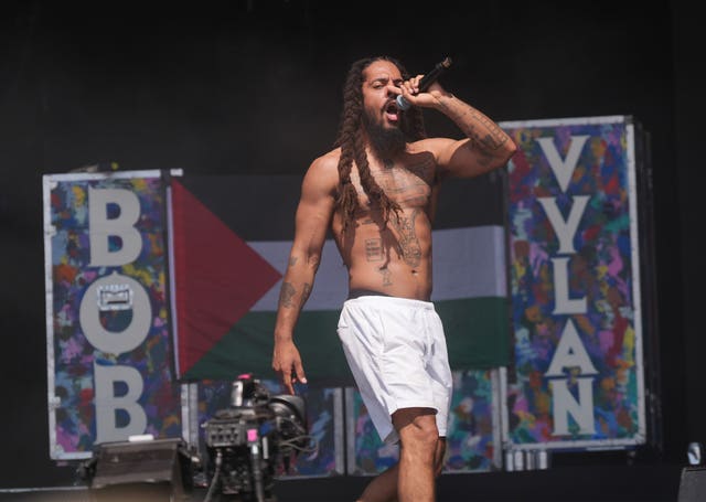 Bob Vylan performing at Glastonbury Festival
