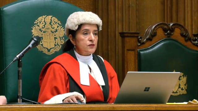 Mrs Justice Cheema-Grubb as she sentenced former MEP Nathan Gill