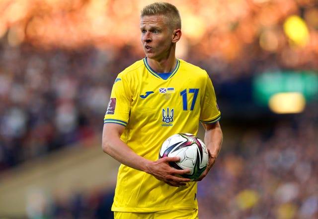 Ukraine’s Oleksandr Zinchenko during the FIFA World Cup 2022 Qualifier play-off semi-final match at Hampden Park, Glasgow