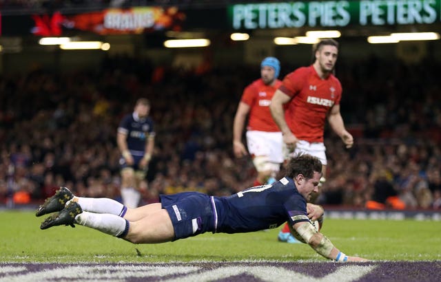 Peter Horne ensured Scotland did not suffer a whitewash with his late try in Cardiff