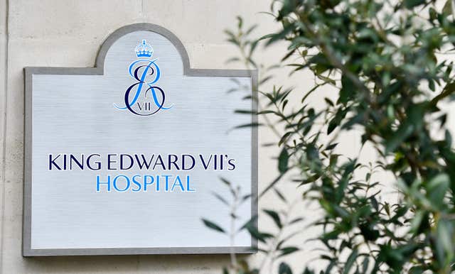 King Edward VII’s Hospital in London (Dominic Lipinski/PA)